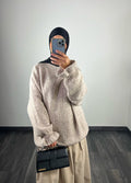 Pull oversize, couleur taupe