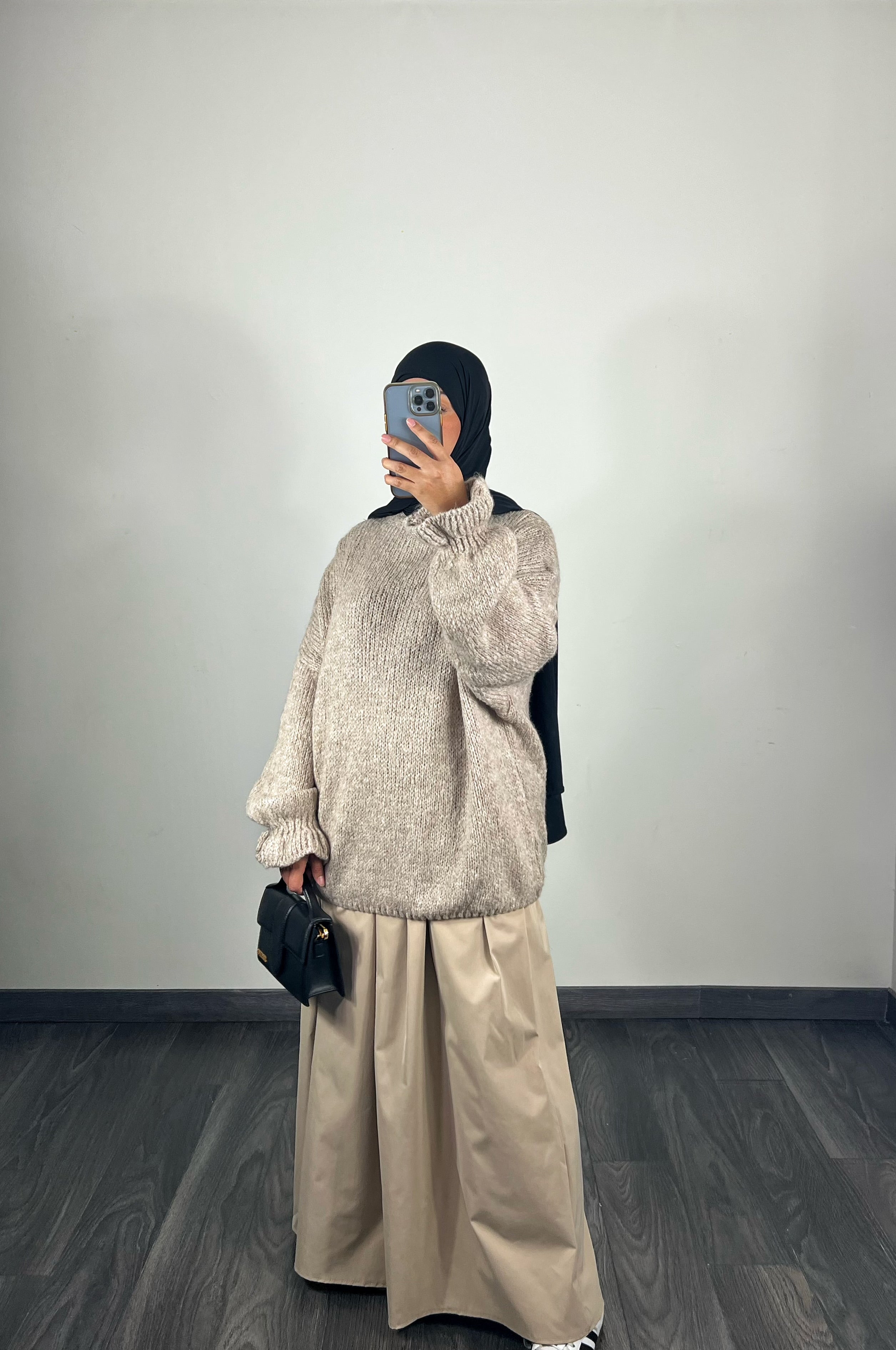 Pull oversize, couleur taupe