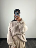 Pull oversize, couleur taupe
