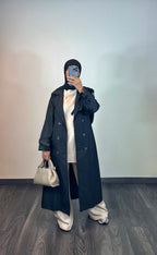 Manteau trench, couleur noir