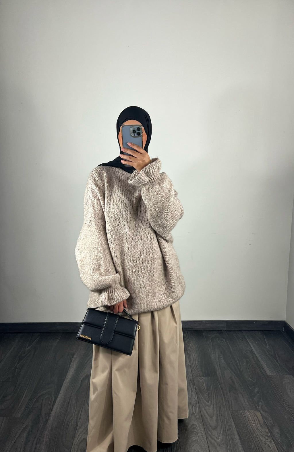 Pull oversize, couleur taupe