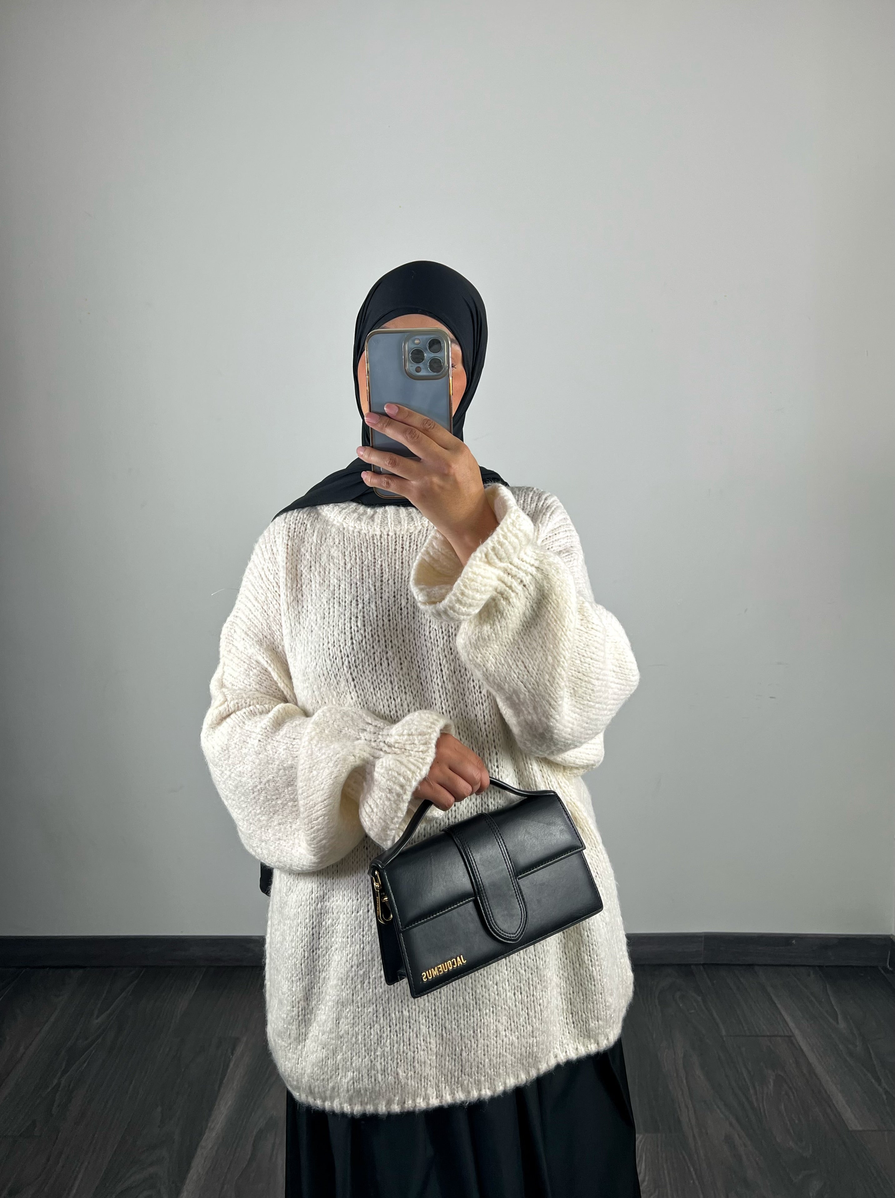 Pull oversize, couleur blanc
