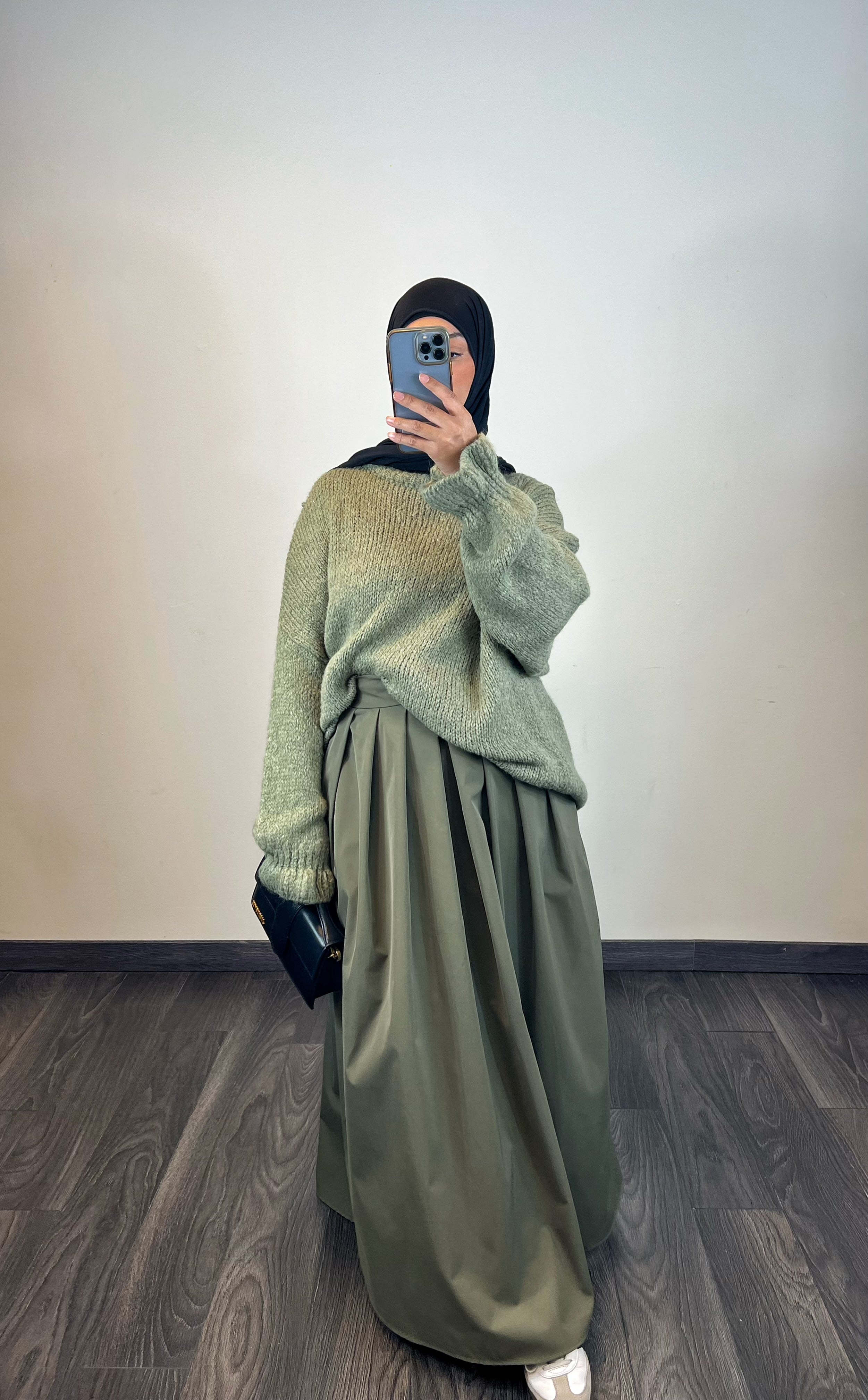 Jupe tissu trench, couleur kaki