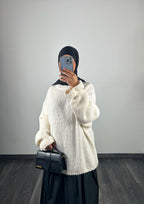 Pull oversize, couleur blanc
