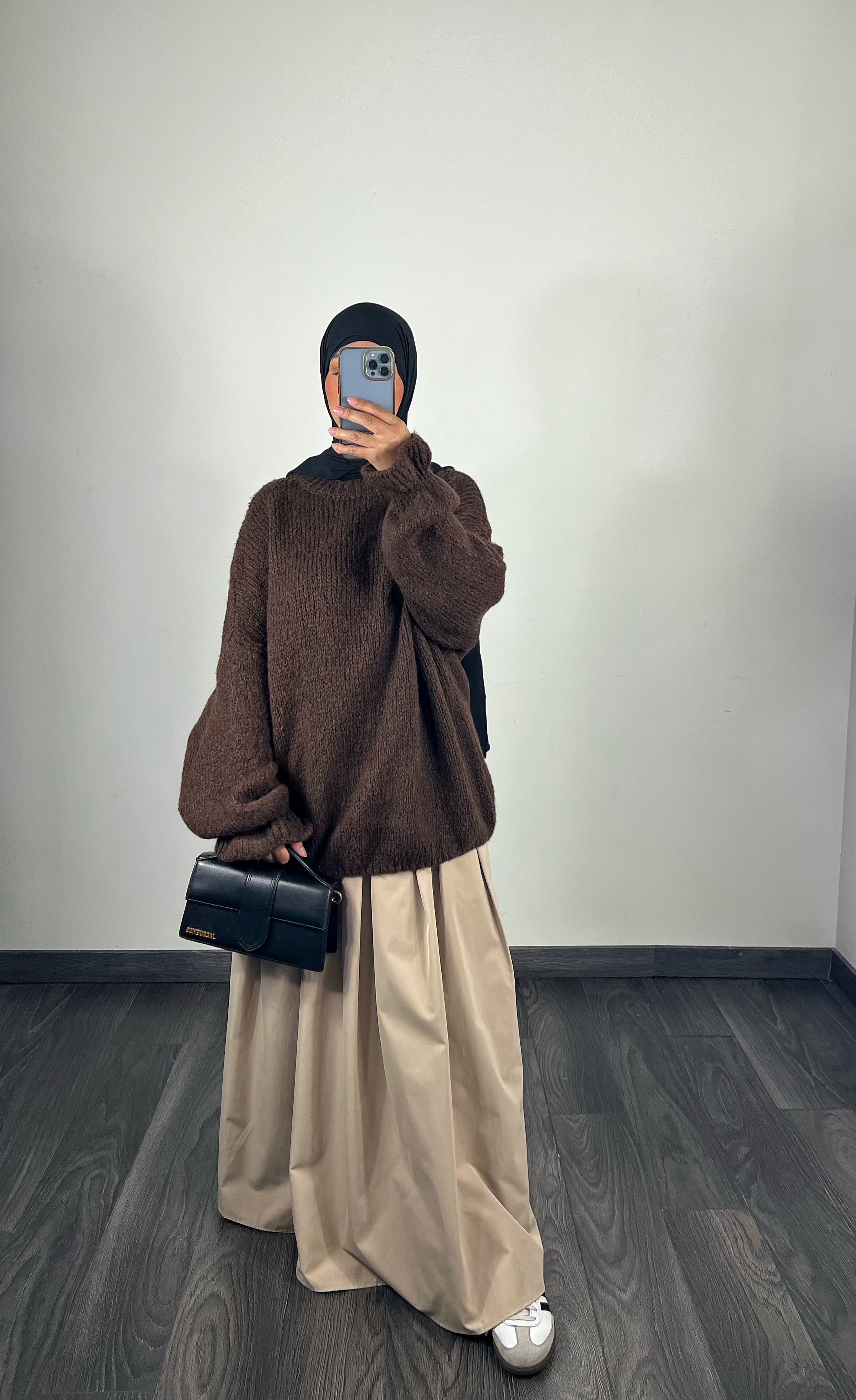 Pull oversize, couleur marron