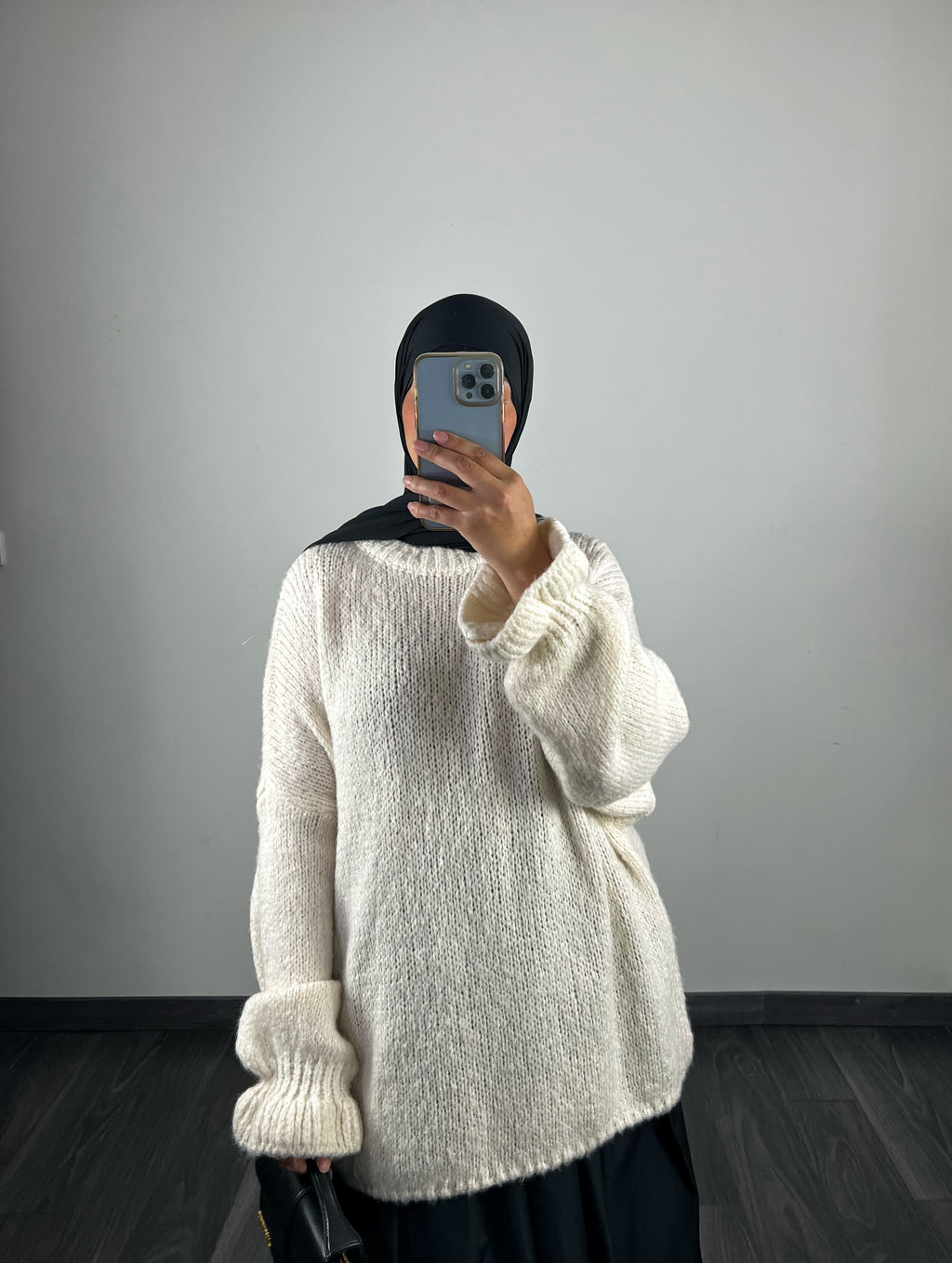 Pull oversize, couleur blanc