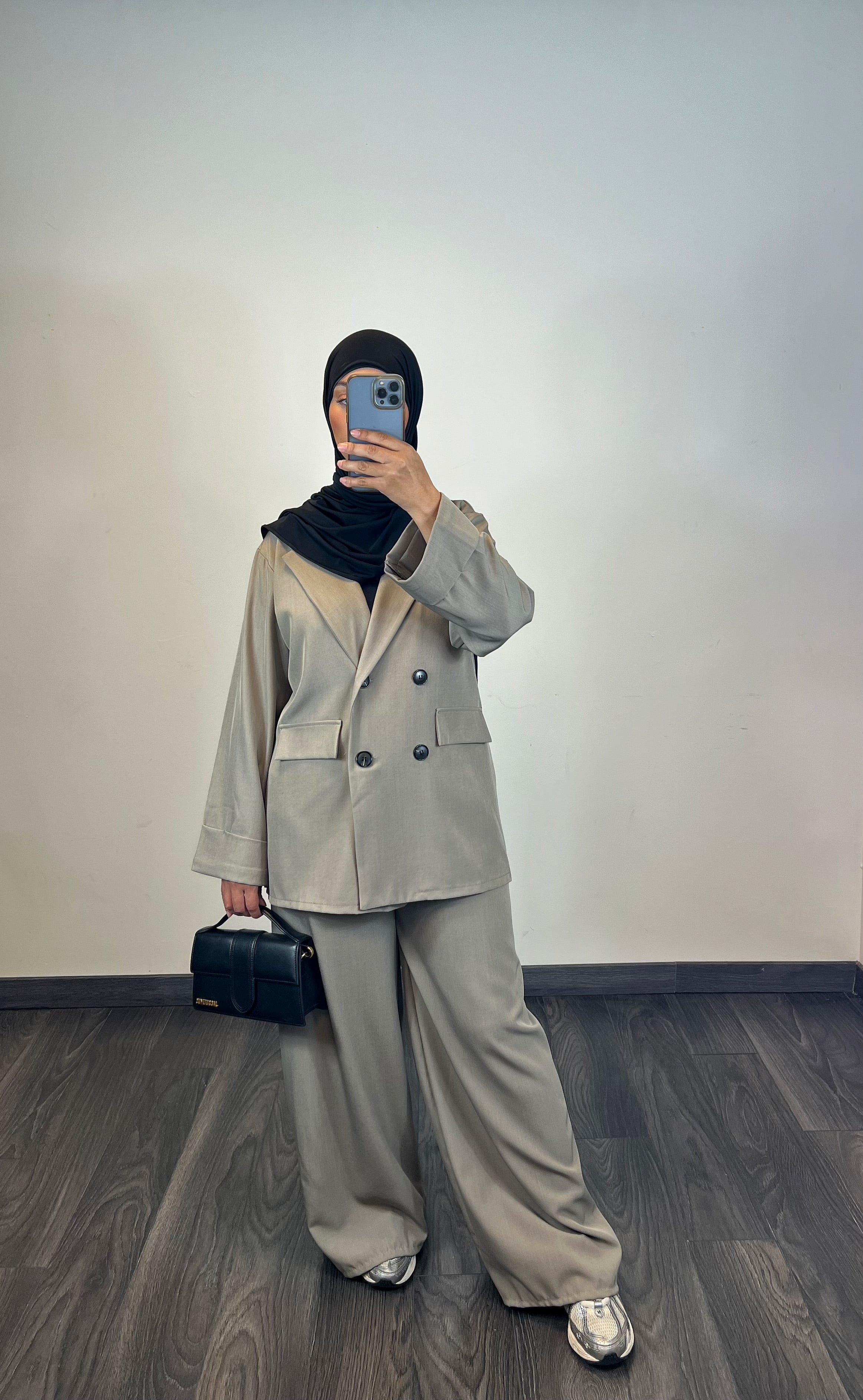 Ensemble blazer classique, couleur taupe