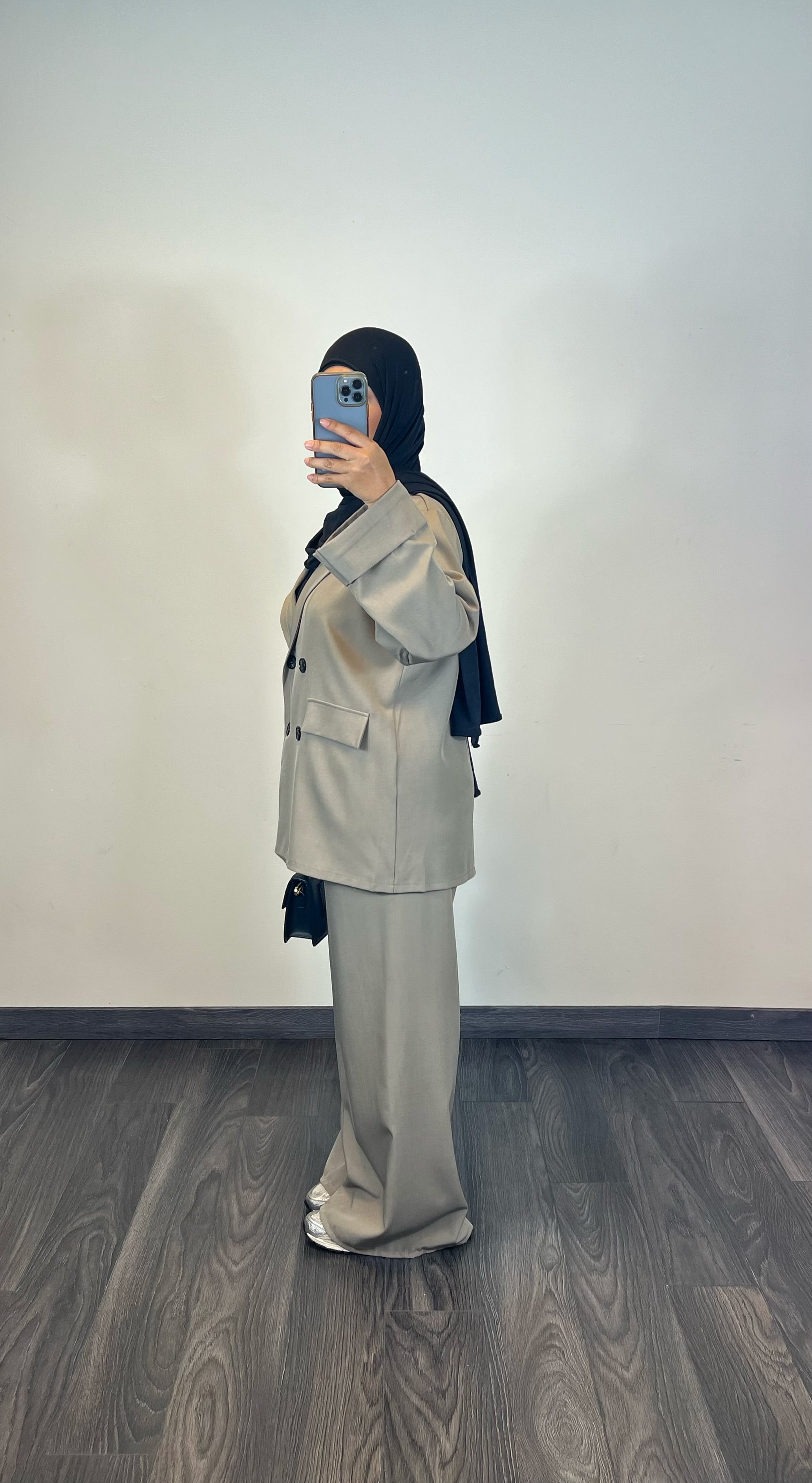 Ensemble blazer classique, couleur taupe